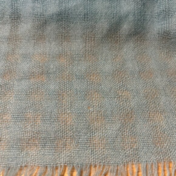 Women Shih Aqua Blue Pure Cashmere Light Knit Shawl Cover OS - Picture 14 of 15